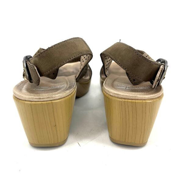 Dansko Women's 41/US10.5‎ Jacinda Wedge Heel Taupe Suede Comfort Open Toe Sandal - Picture 4 of 8